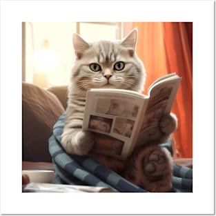Scholarly Paws: Kitten's Quiet Afternoon Posters and Art